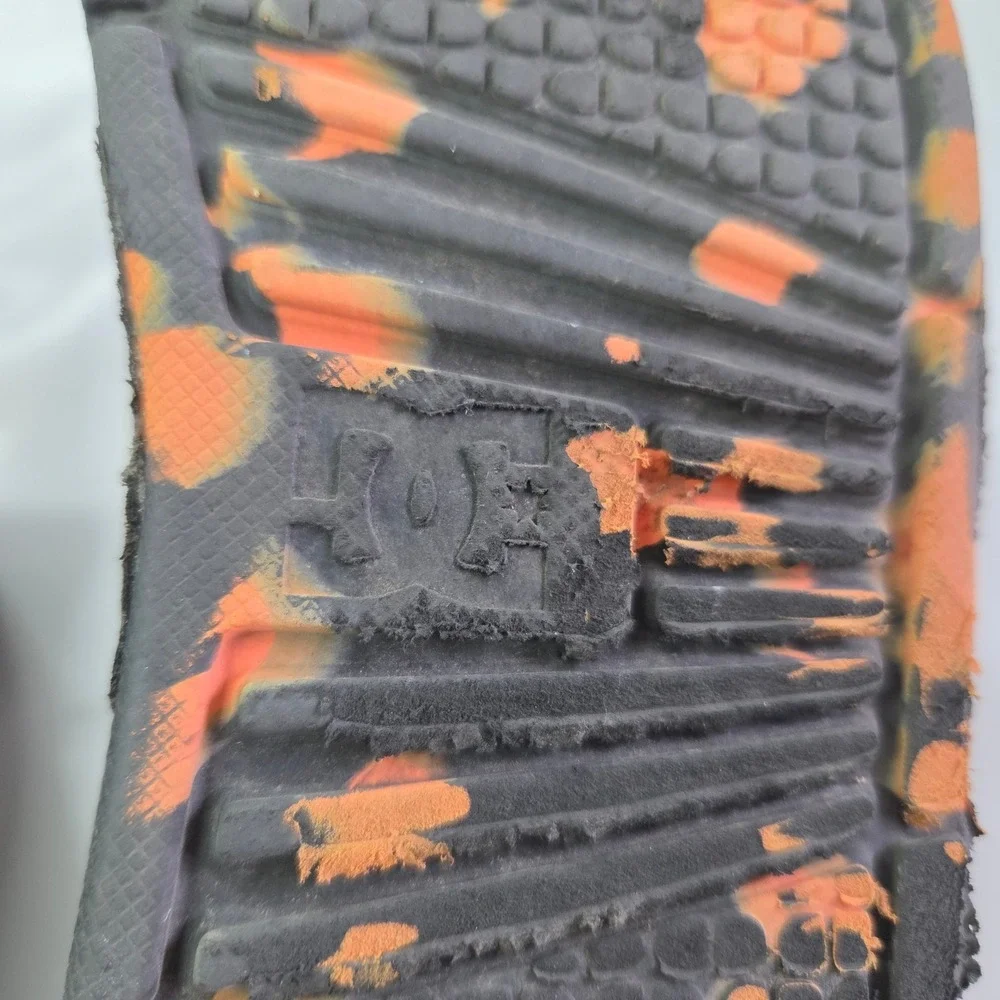 DC Shoes Bolsa Slide Sandals Kids 1.5 Black Orange Camo Logo Athletic Slip On
